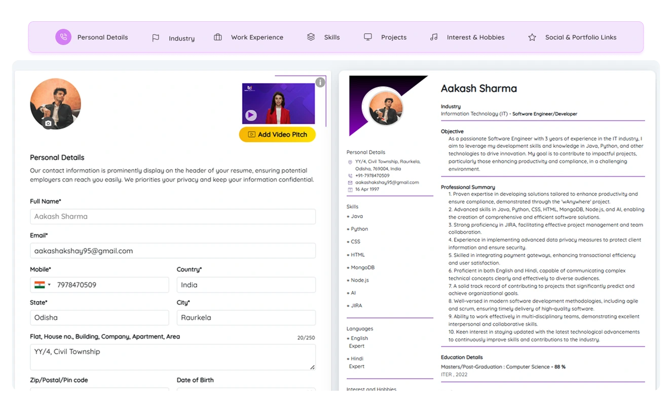 Advanced ATS-compatible resume analysis image for talentAnywhere platform