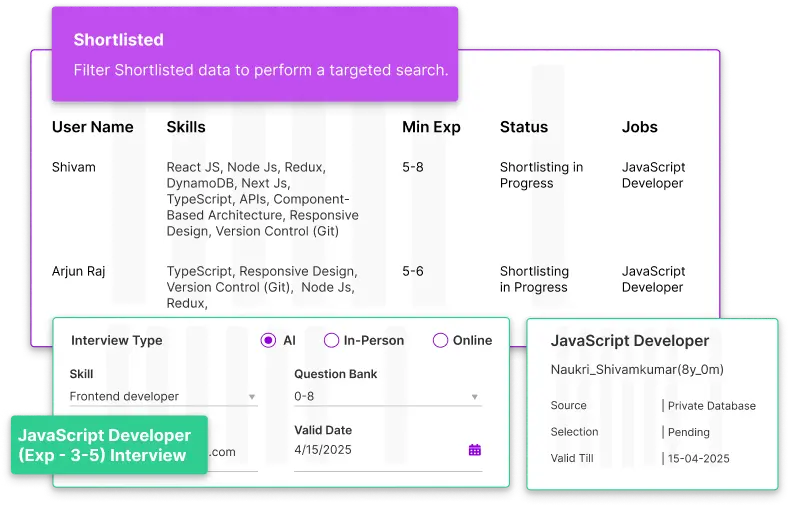 AI resume shortlister dashboard
