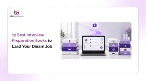 Stack of top interview preparation books to help candidates improve interview skills
