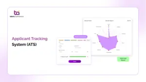Recruiter reviewing ranked candidates inside an applicant tracking system dashboard