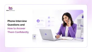 Job seeker answering a telephonic interview call while looking at notes