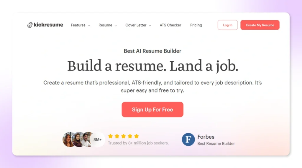 Kickresume ATS resume checker and resume builder