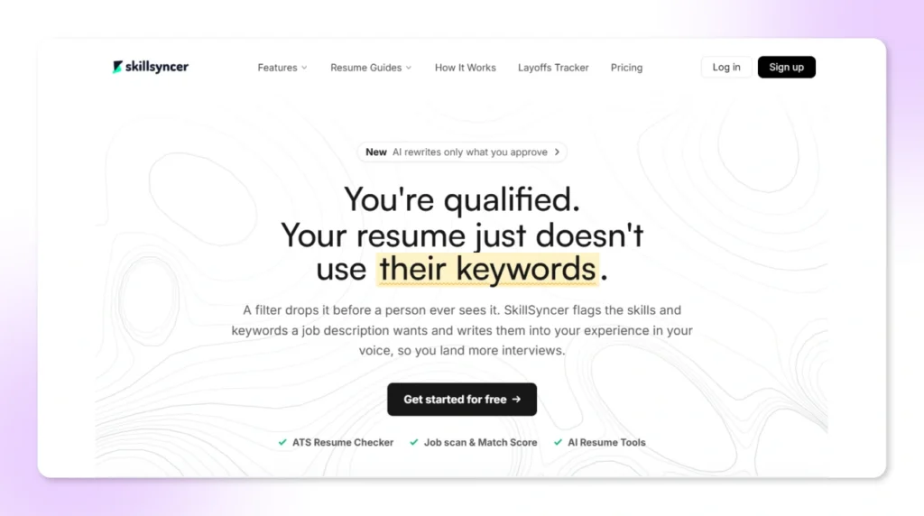 SkillSyncer ATS resume scanner skills match view